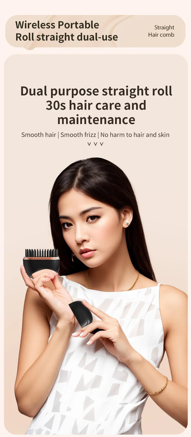 Lissé Mini Brosse Lissante Sans Fil